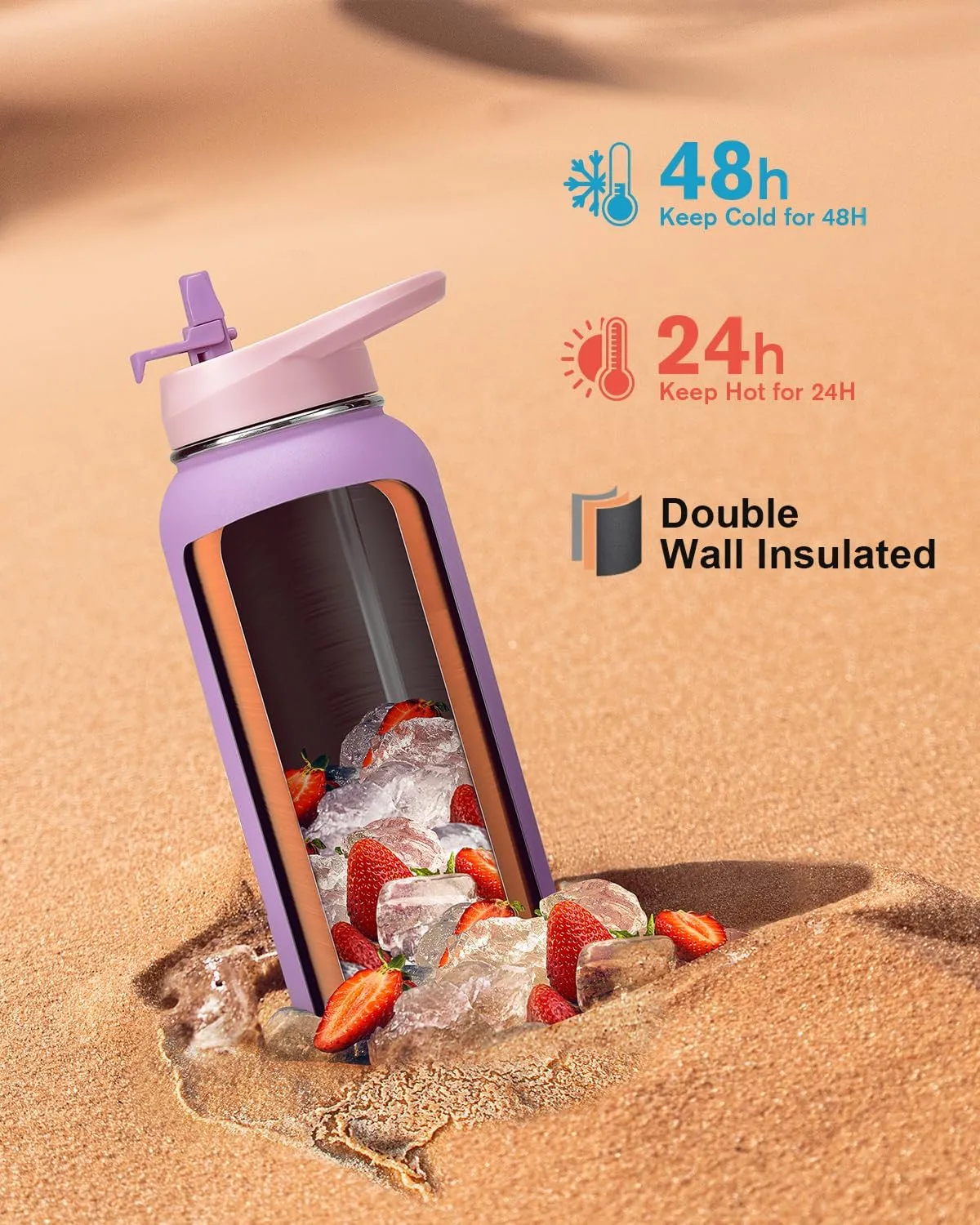 40 oz Compact Insulated Water Bottle