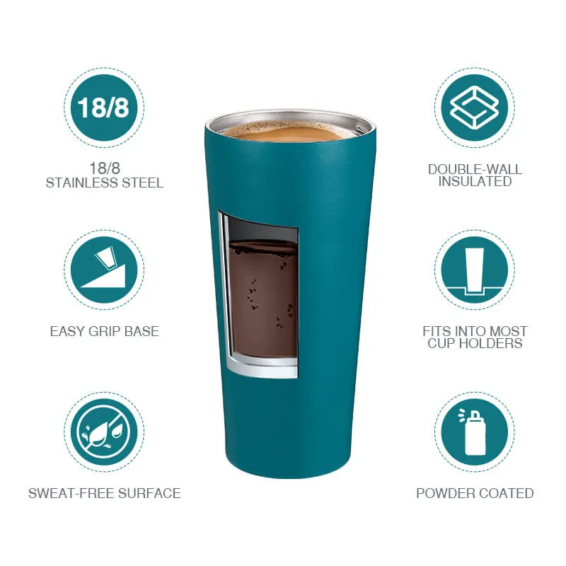 600ml Insulated Straw Cup Flask with Handle Thermal Water Bottle