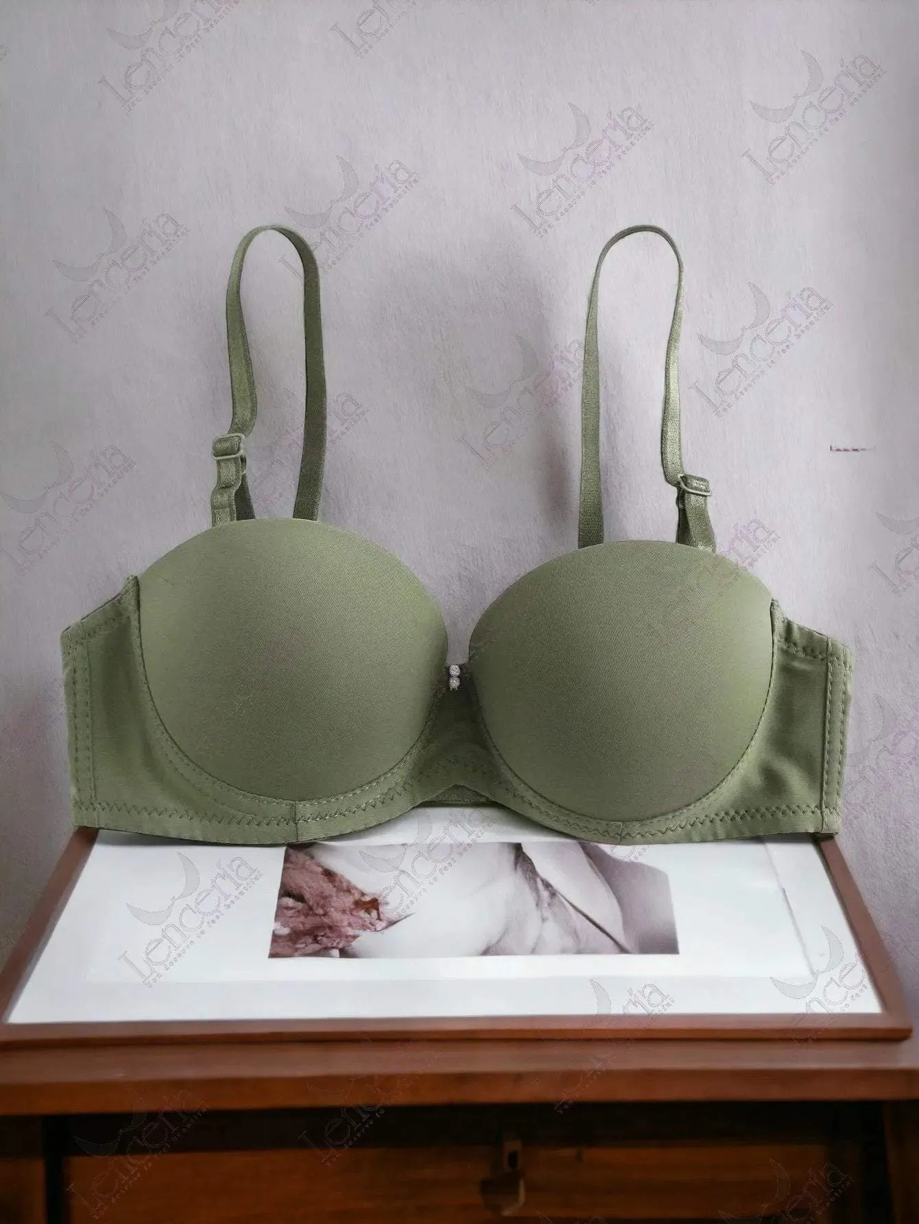 Cheriee everyday essentials adjustable Army Green padded pushup bra - very comfortable (c30)