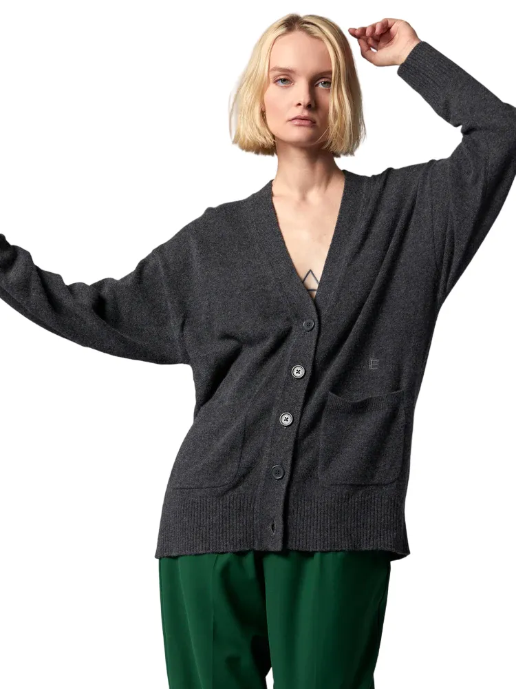 Clemence Cashmere Cardigan - Heather Grey