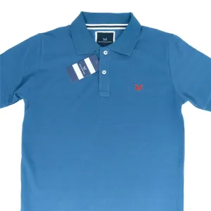 Crew Clothing Company Lightweight Polo Shirt Blue