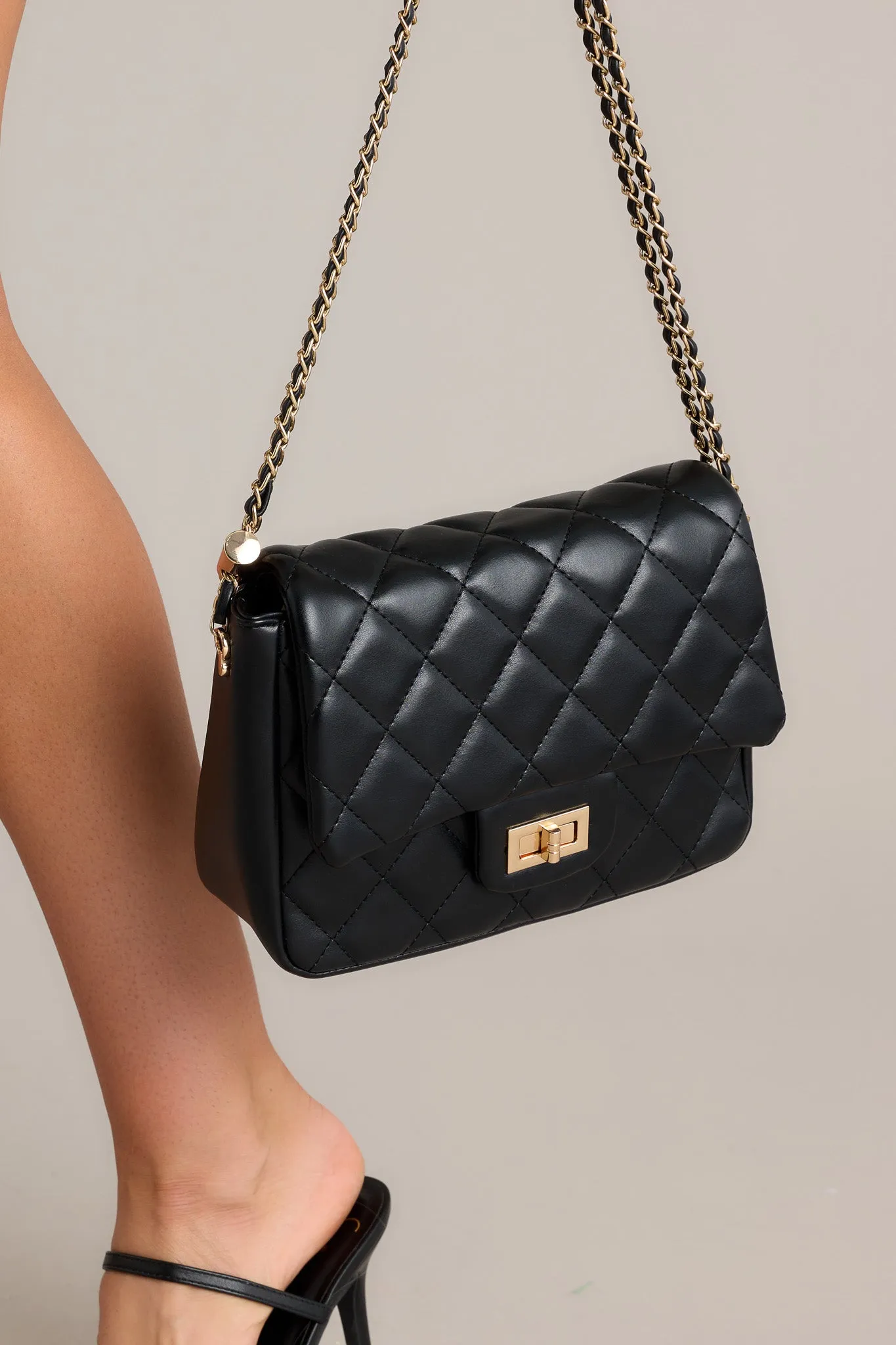 Everyday Pleasures Black Quilted Handbag