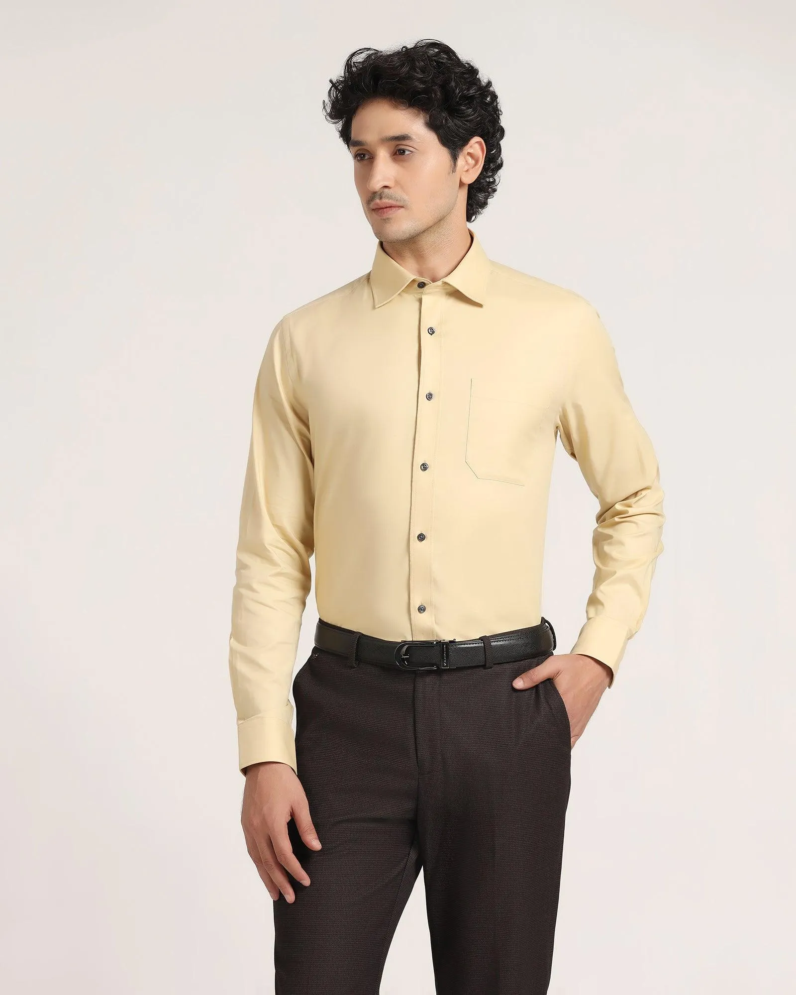 Formal Yellow Solid Shirt - Vetro