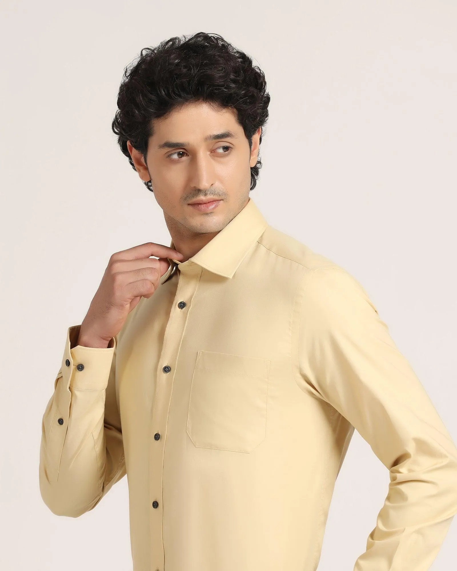 Formal Yellow Solid Shirt - Vetro