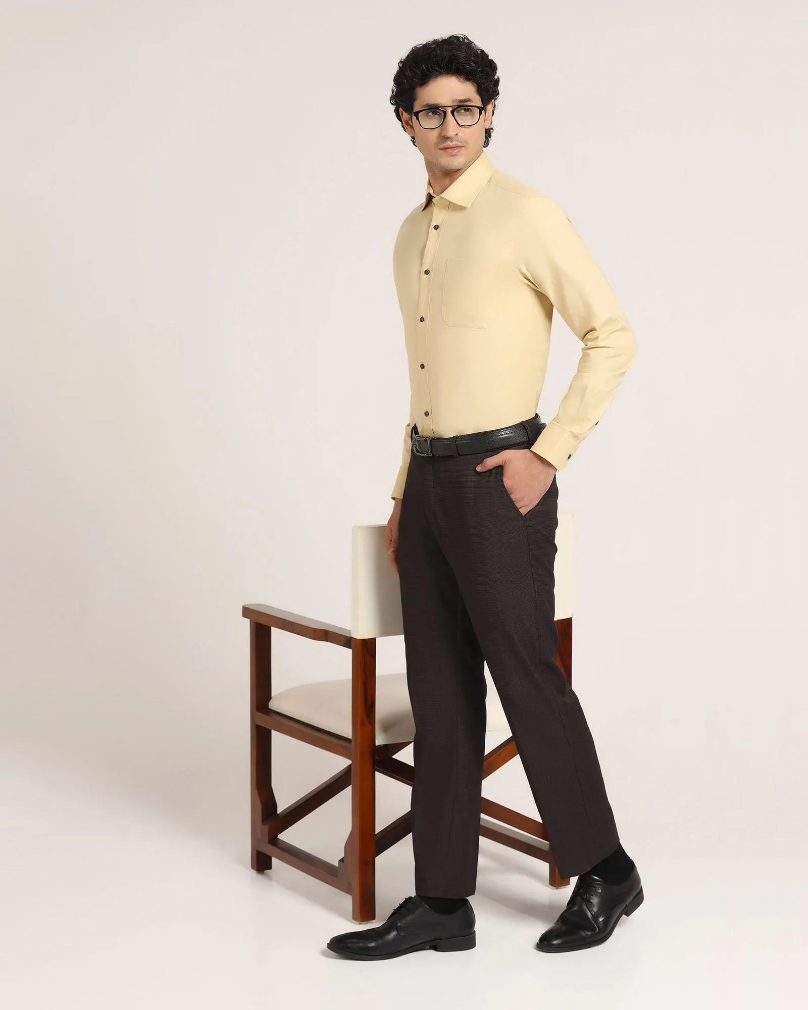 Formal Yellow Solid Shirt - Vetro