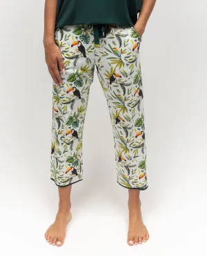 Gabrielle Toucan Printed Jersey Cropped Pyjama Bottoms