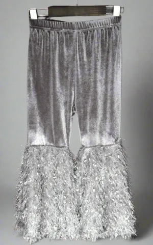 Gray Velvet Bell Bottoms