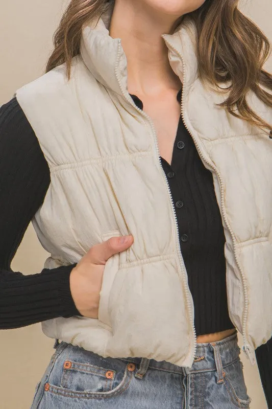 High Neck Puffer Vest  **This item has free shipping.**