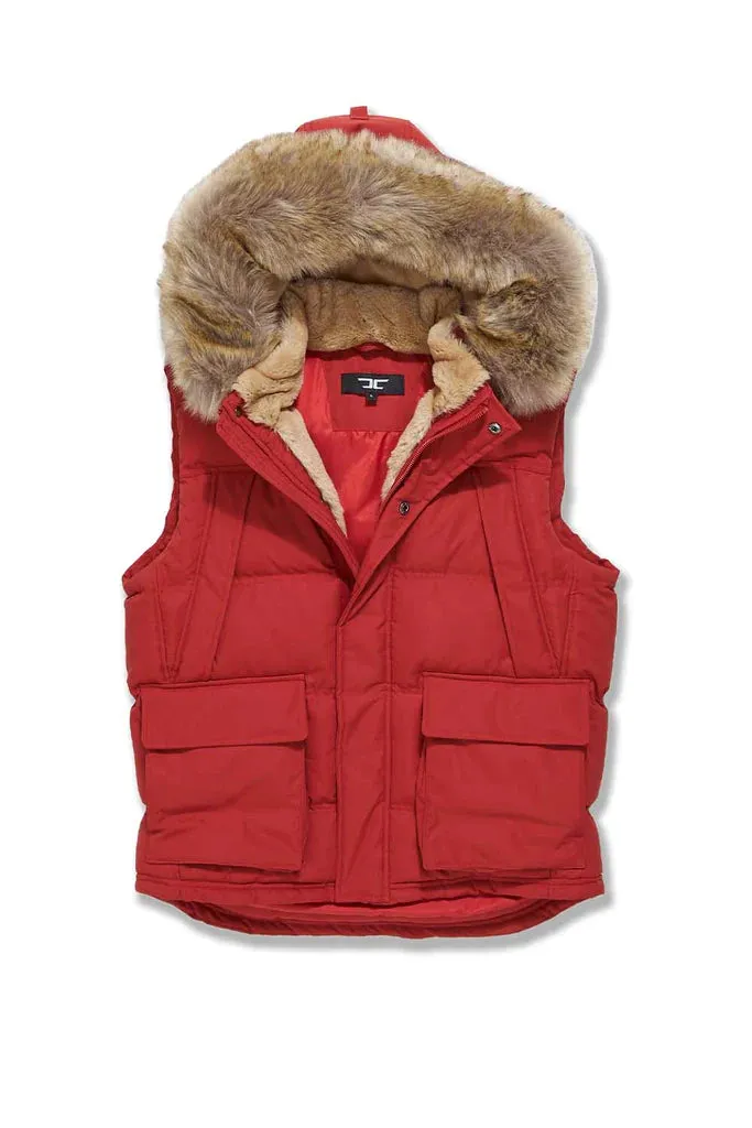 Jordan Craig YUKON FUR LINED PUFFER VEST (RED)