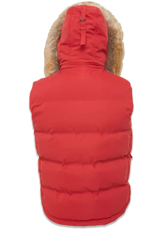 Jordan Craig YUKON FUR LINED PUFFER VEST (RED)