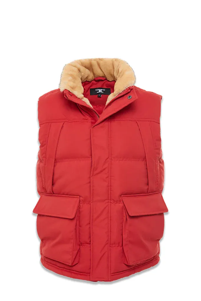 Jordan Craig YUKON FUR LINED PUFFER VEST (RED)