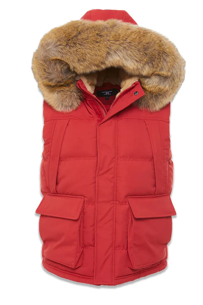 Jordan Craig YUKON FUR LINED PUFFER VEST (RED)