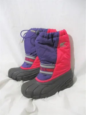 Kids Preschool Girls SOREL Insulated Rain Snow Boots Shoes Winter PINK 2 PURPLE