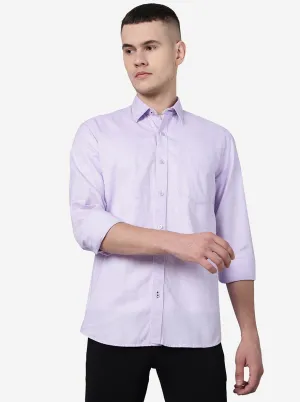 Lavender Solid Slim Fit Semi Casual Shirt | JadeBlue