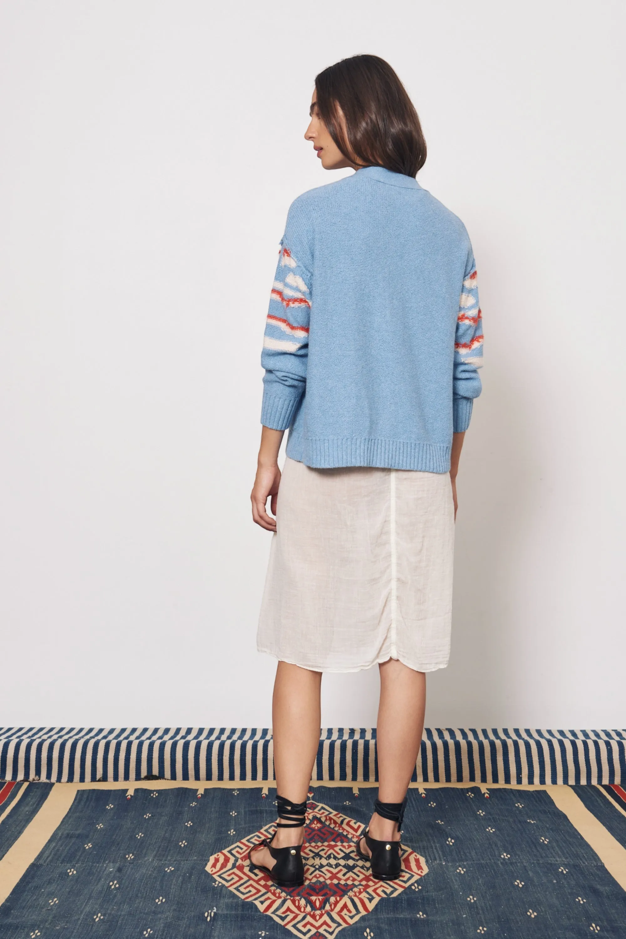 Light Denim and Chalk Accra Cardigan