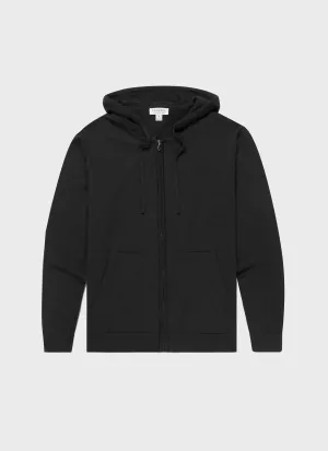 Men's Merino Zip Hoodie in Black