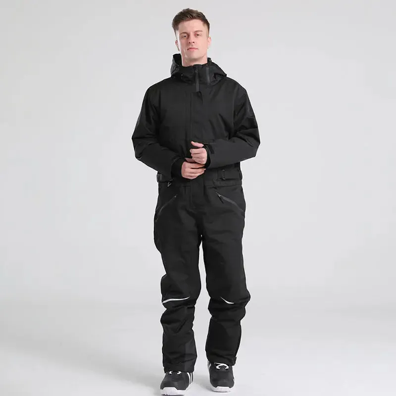 Men's One Piece Ski Suits With Adjustable Belt