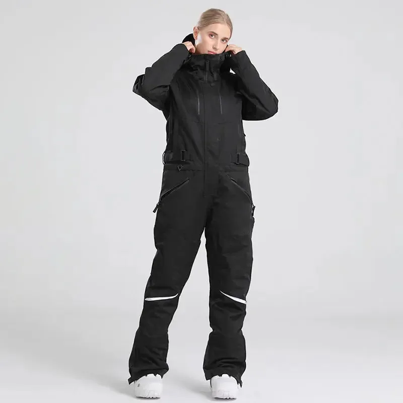 Men's One Piece Ski Suits With Adjustable Belt