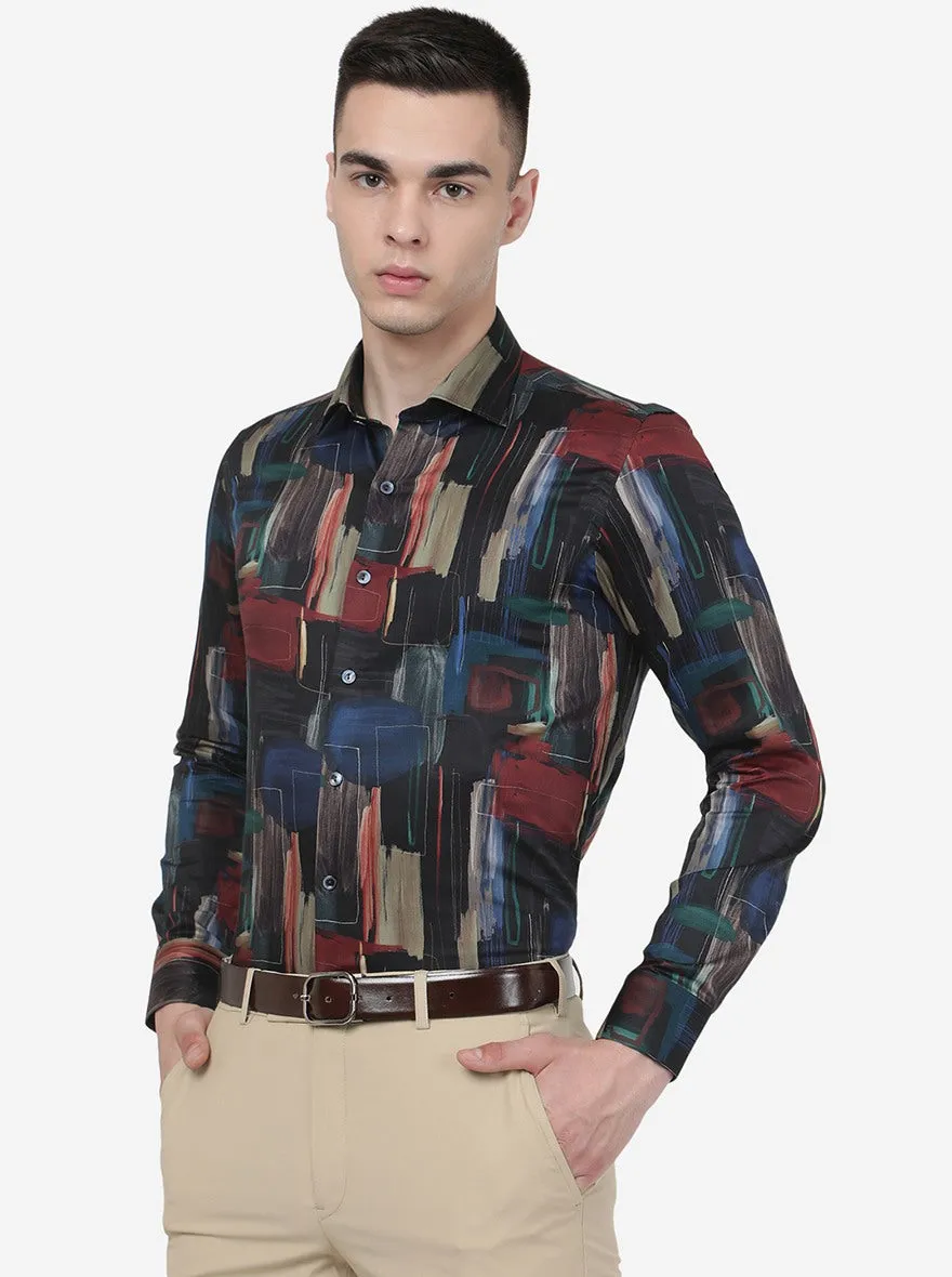 Multicolour Printed Slim Fit Party Wear Shirt | Wyre