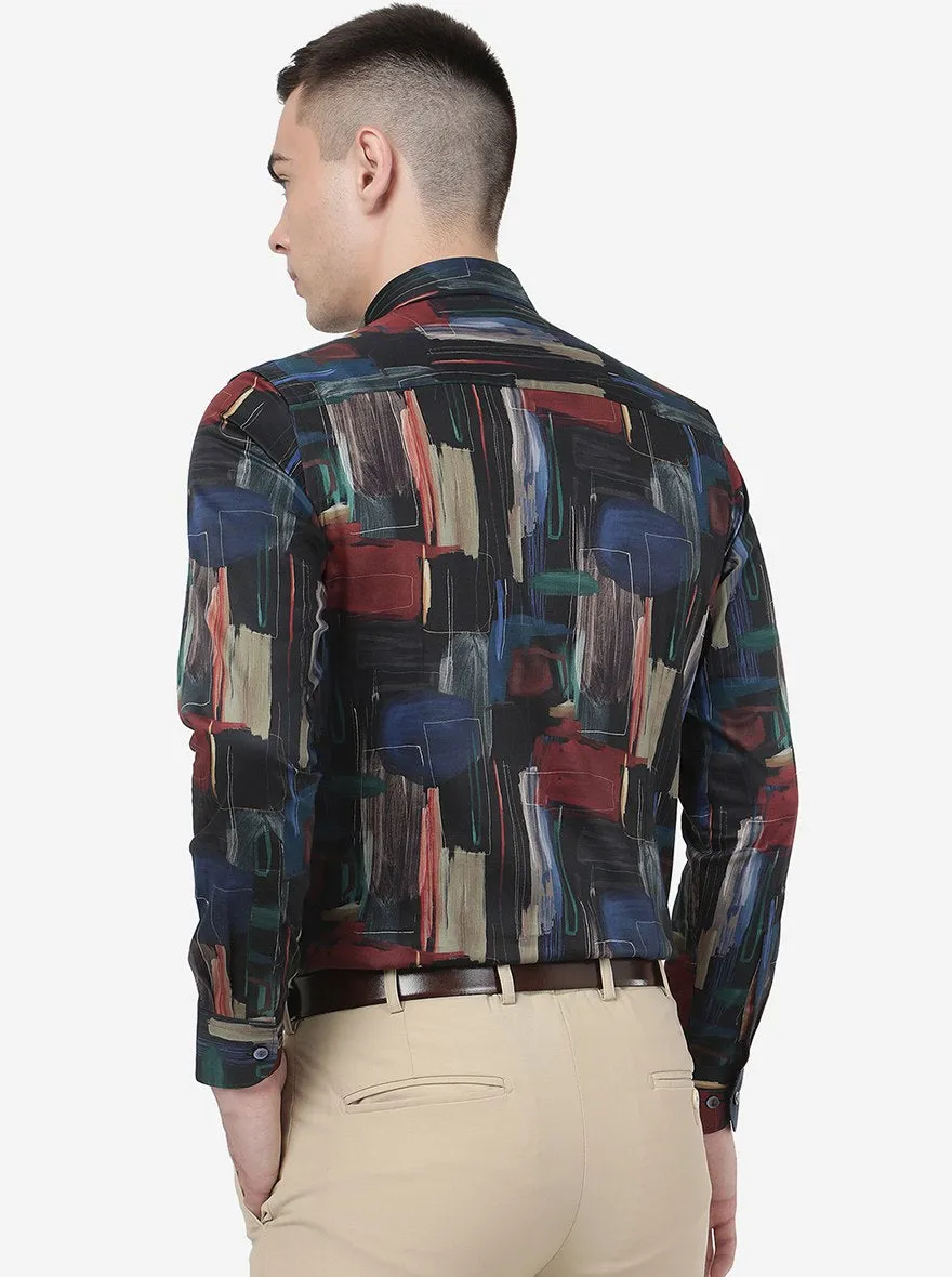 Multicolour Printed Slim Fit Party Wear Shirt | Wyre