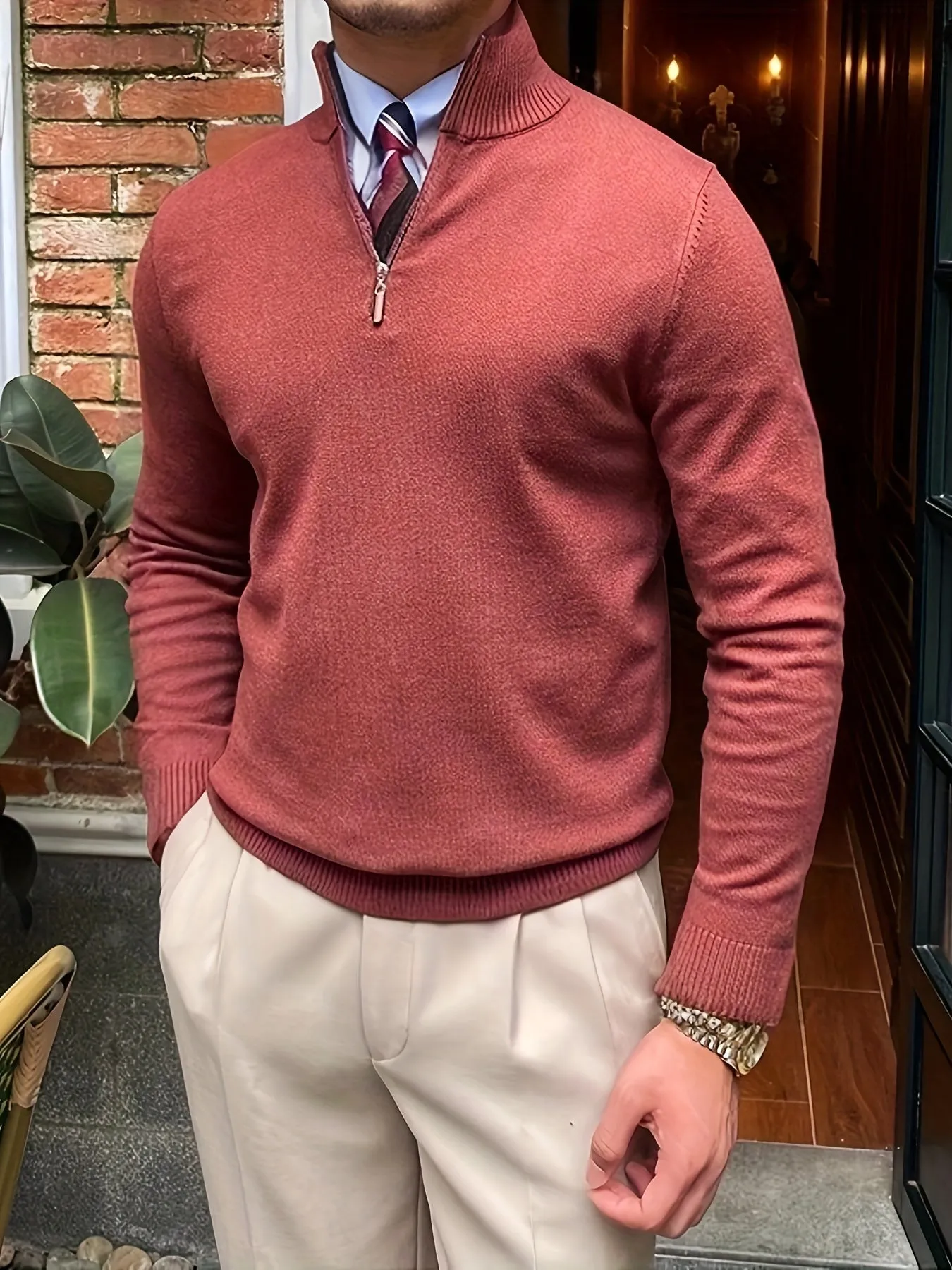 Noble Wear Cambridge Half Zip Sweater