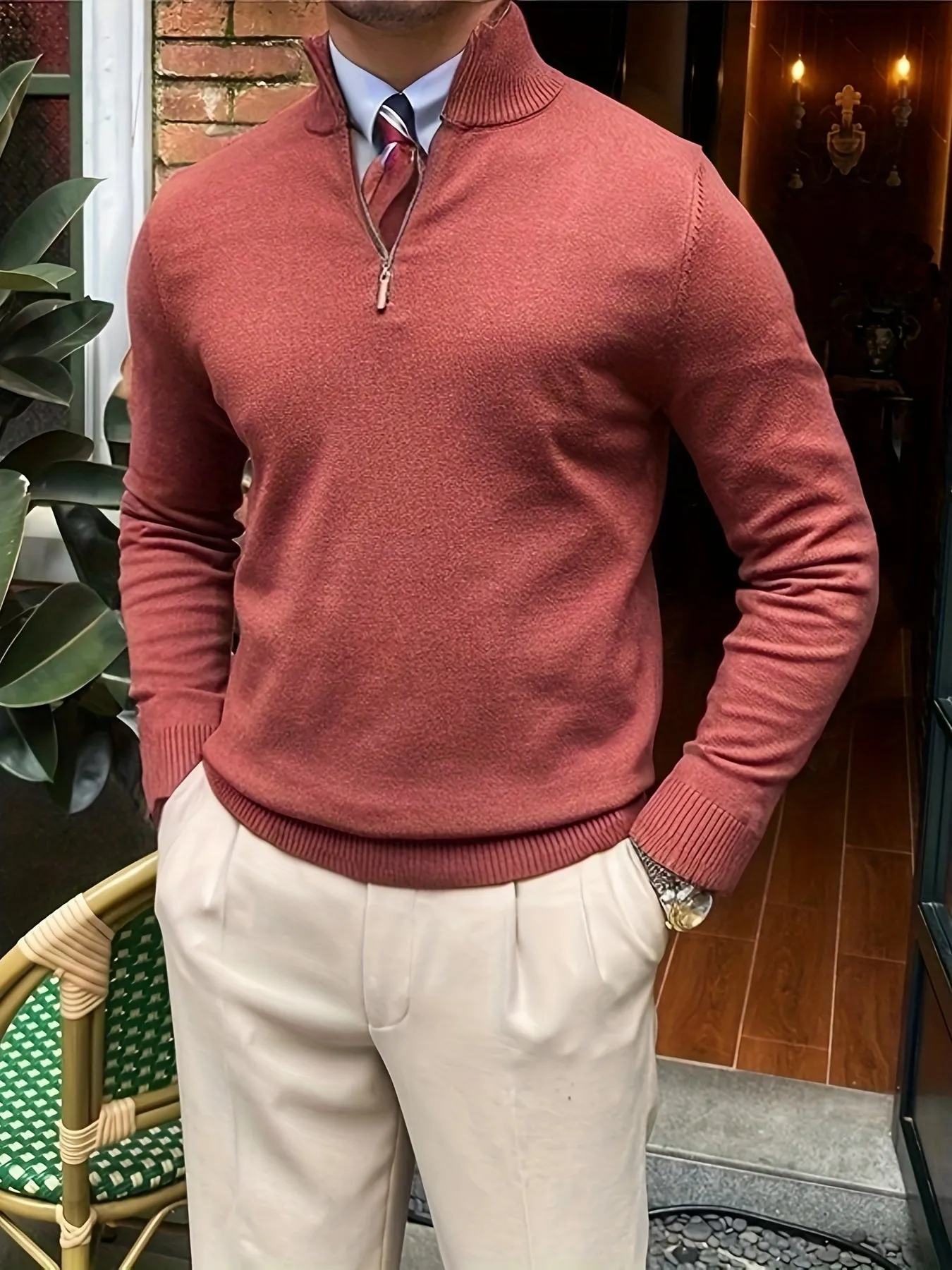 Noble Wear Cambridge Half Zip Sweater