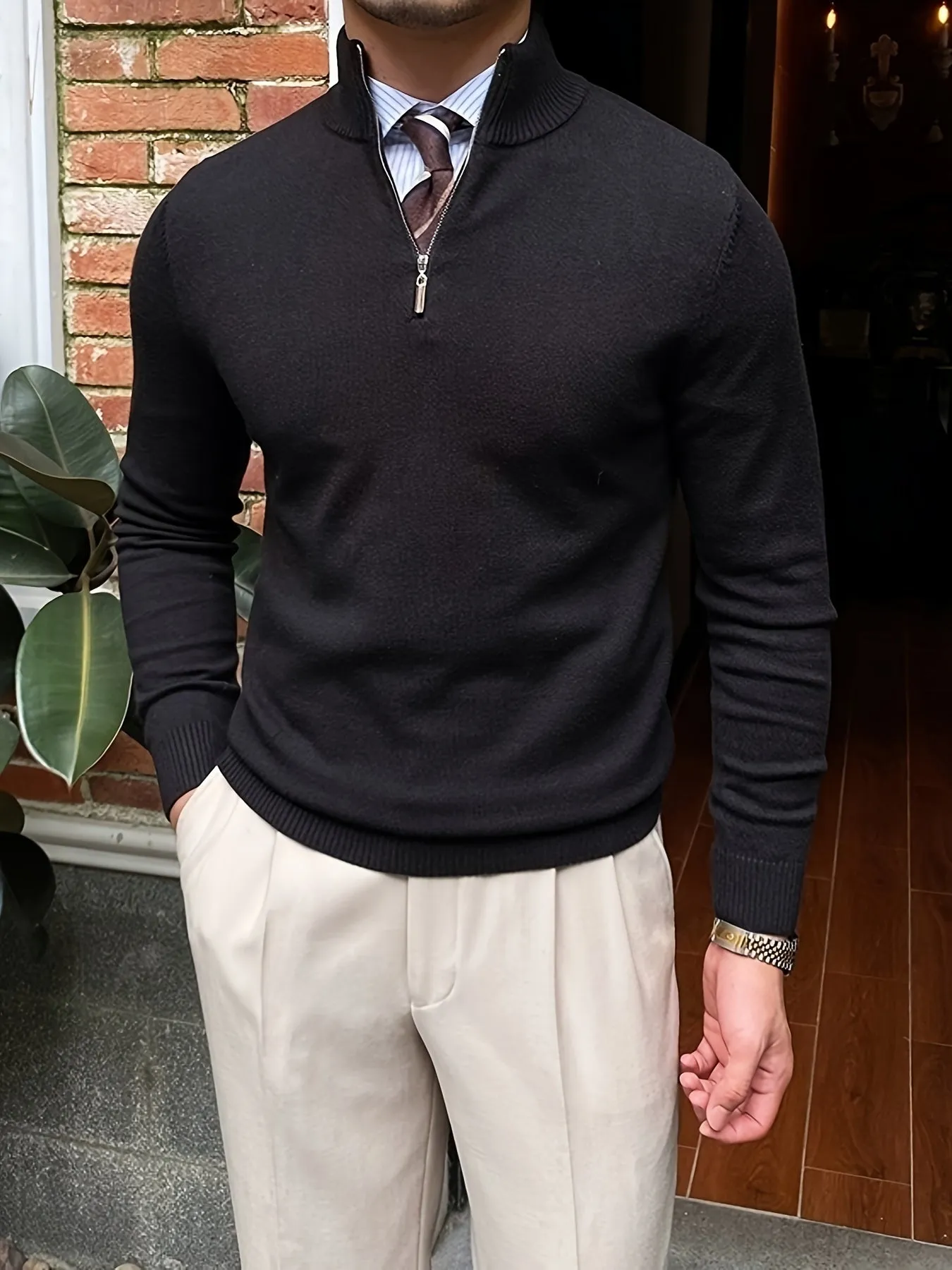 Noble Wear Cambridge Half Zip Sweater