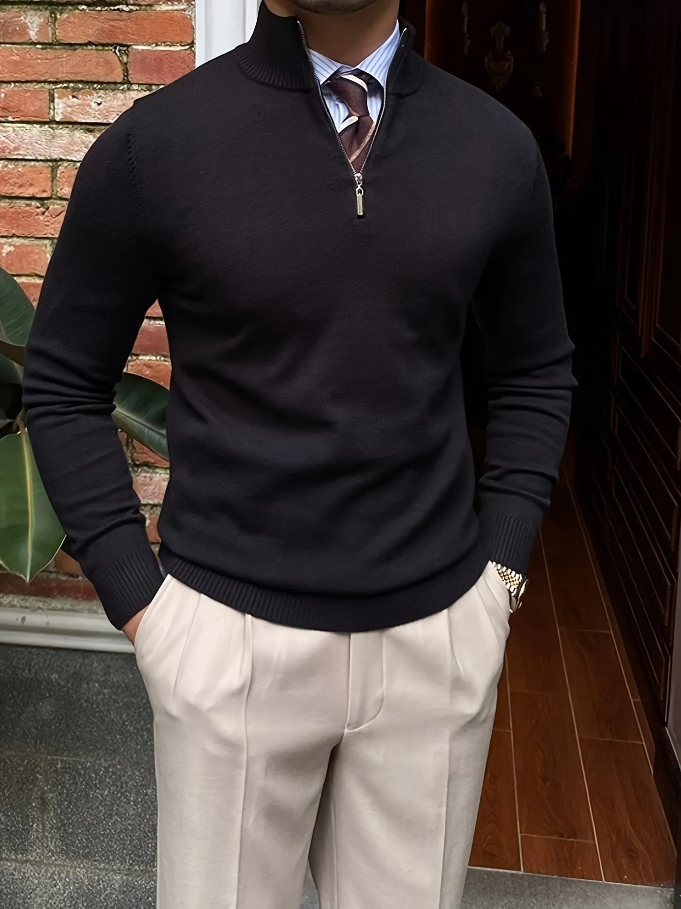 Noble Wear Cambridge Half Zip Sweater