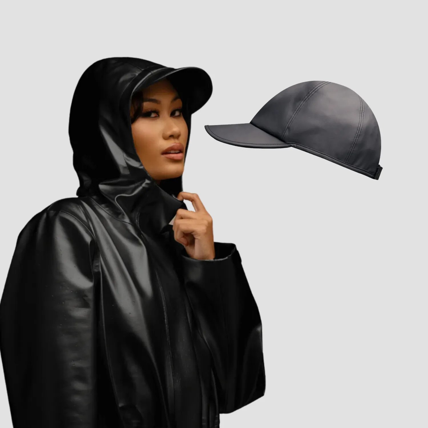 Rain Jacket   All-Weather Essentials Matching Hat: Baseball Cap, Sou'wester, & Matte Bucket Hat