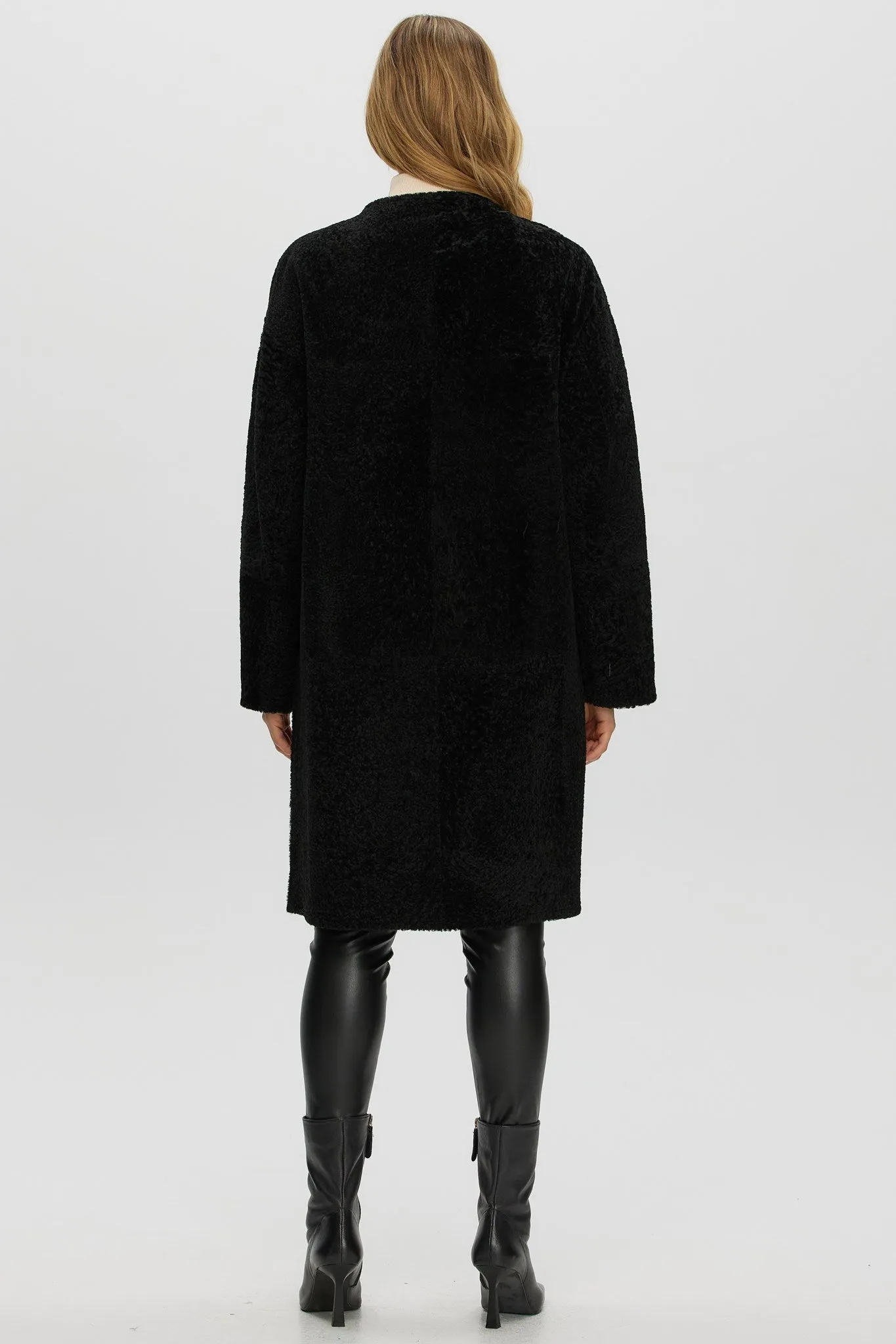 Reversible Shearling Lamb Short Coat