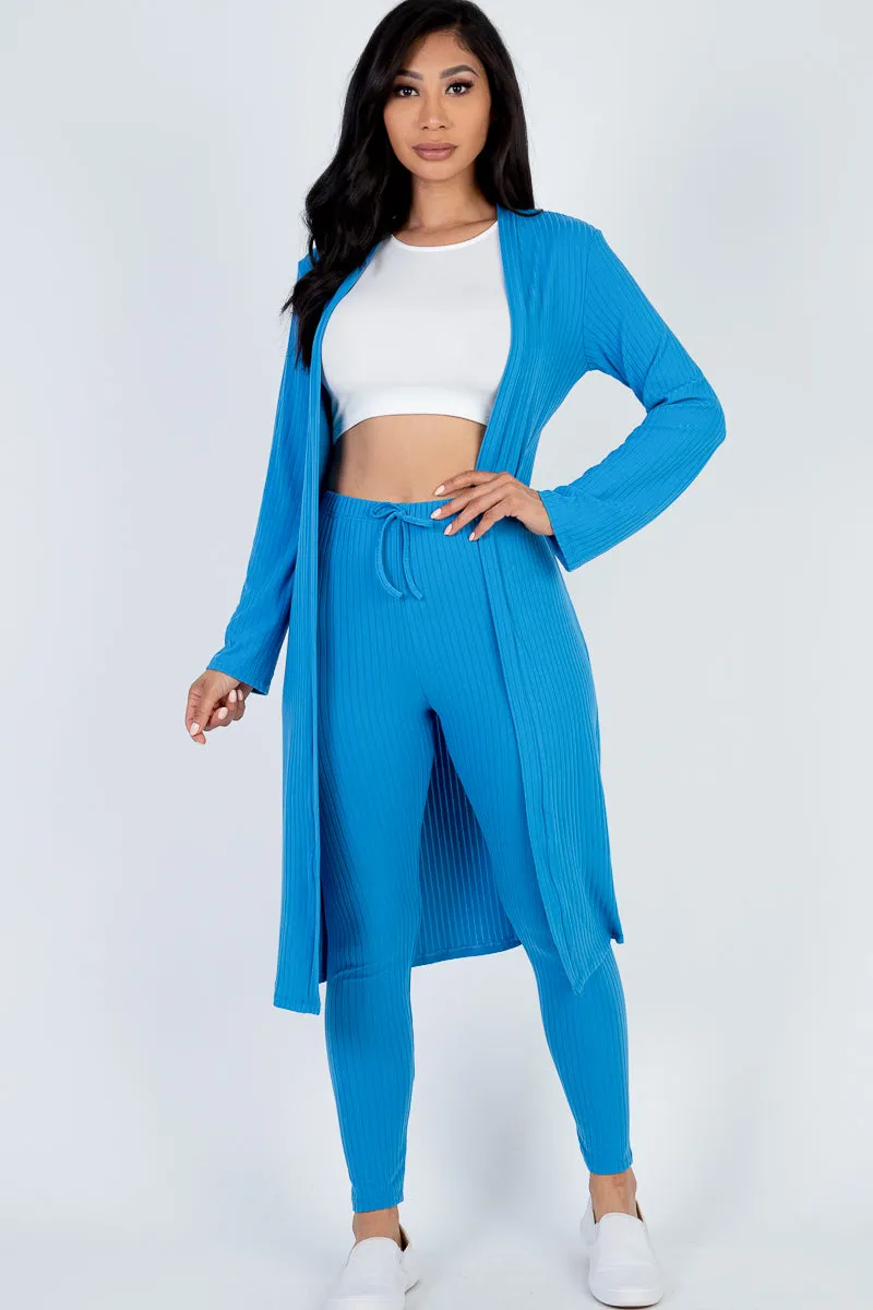 Ribbed Long Cardigan & Leggings Set (CAPELLA)