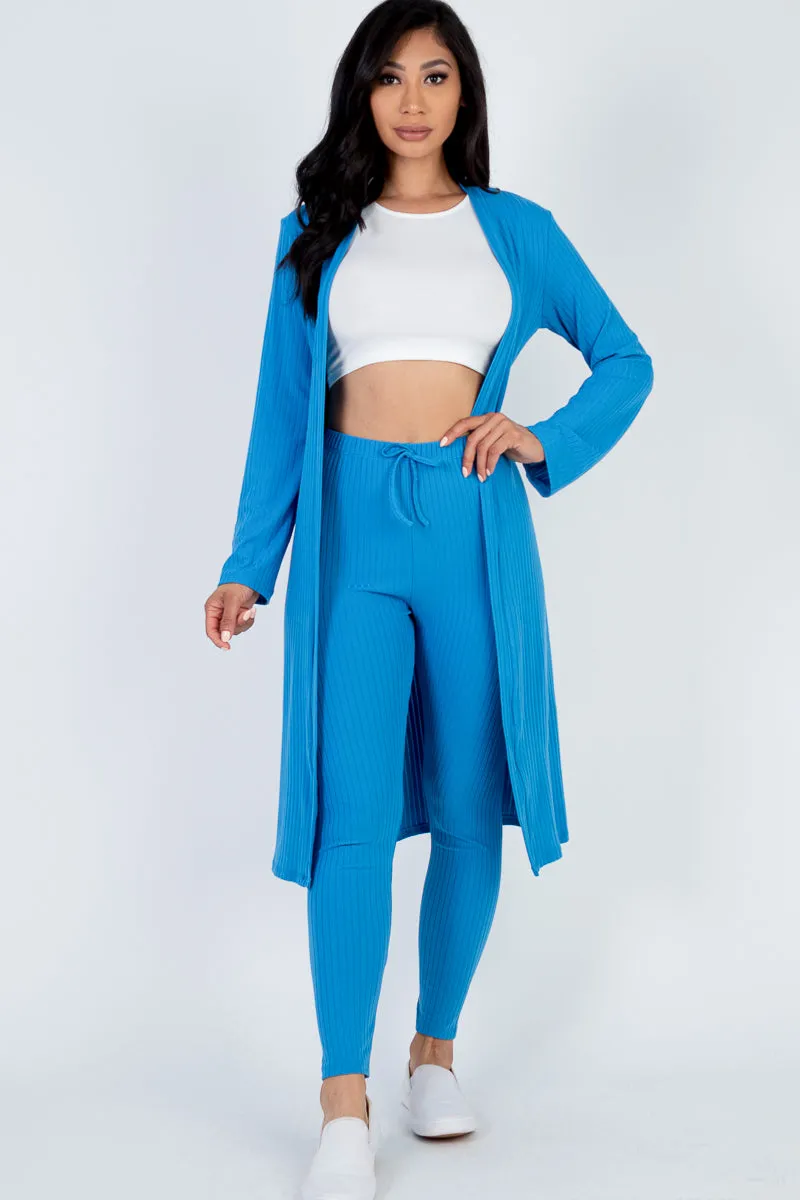 Ribbed Long Cardigan & Leggings Set (CAPELLA)