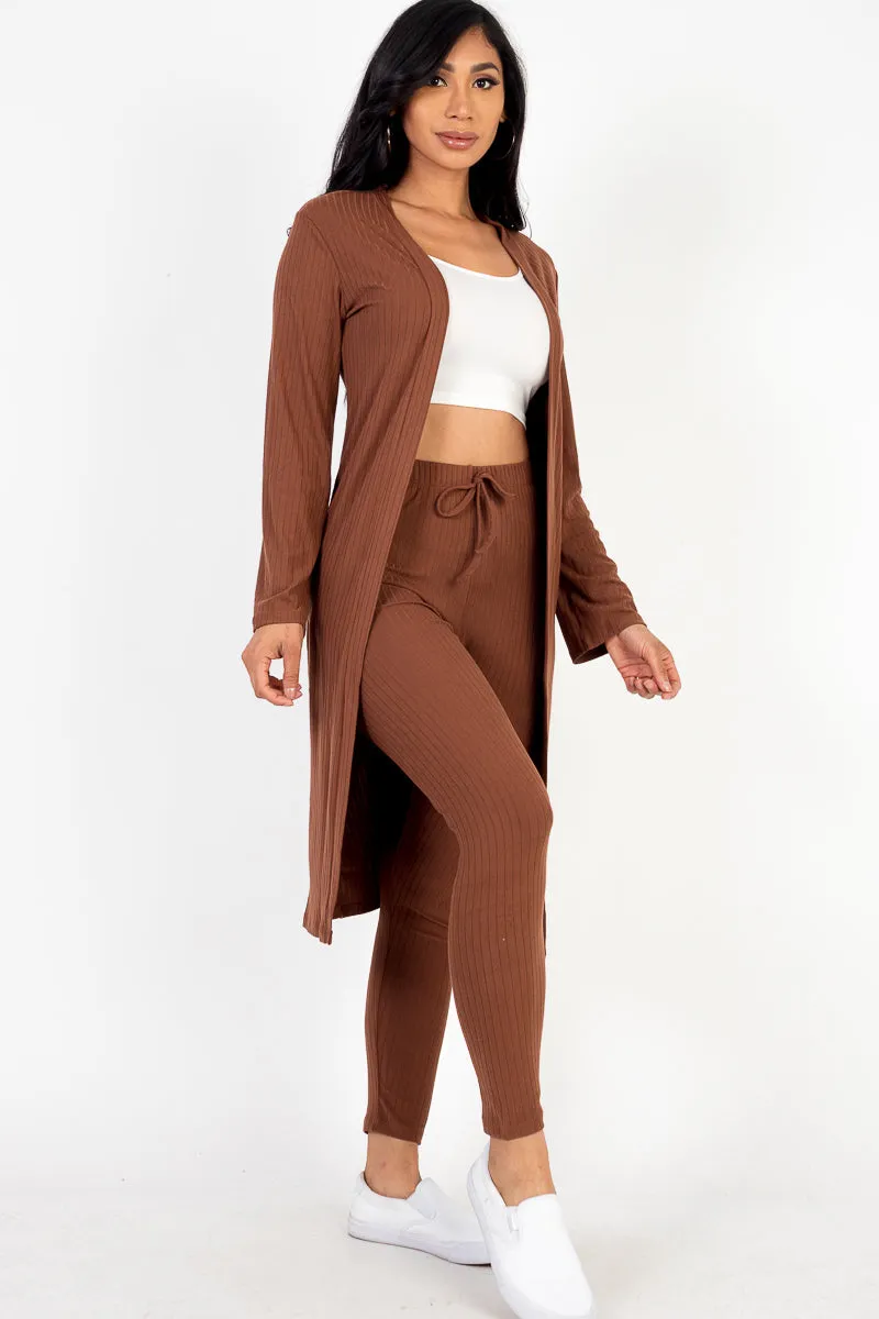 Ribbed Long Cardigan & Leggings Set (CAPELLA)