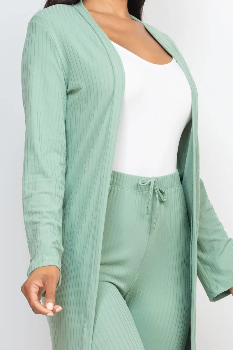 Ribbed Long Cardigan & Leggings Set (CAPELLA)