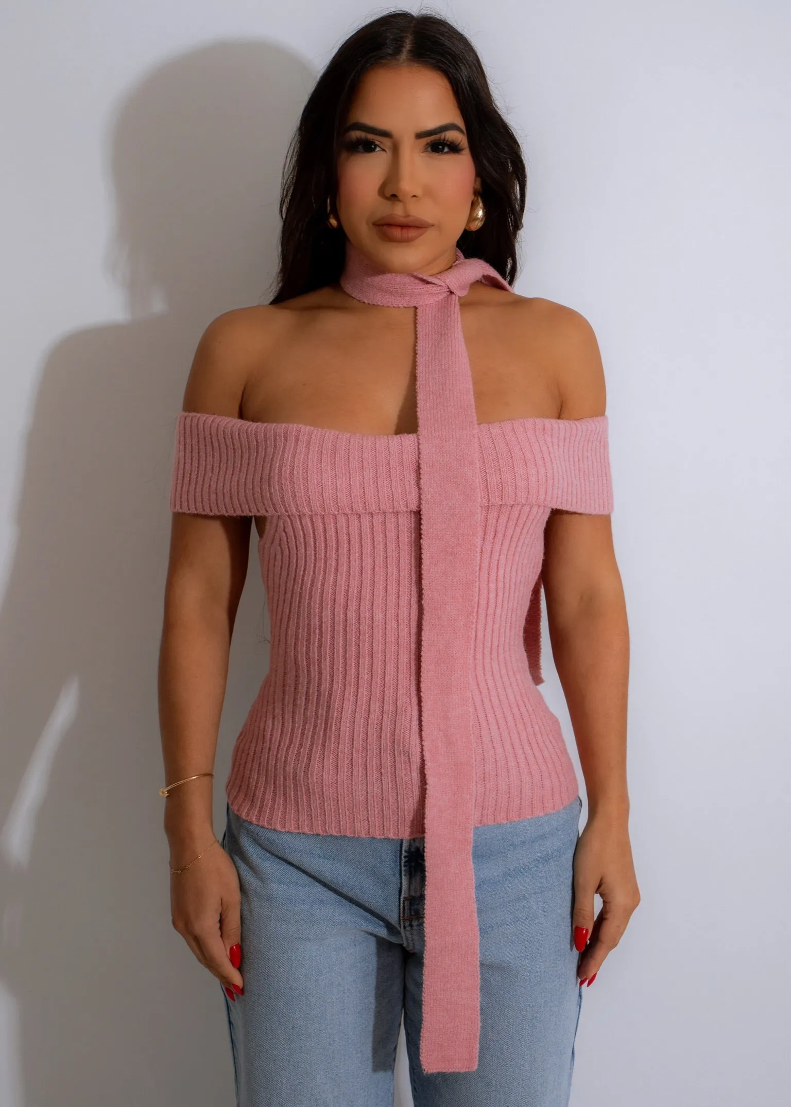 She's Cozy Knit Top Pink