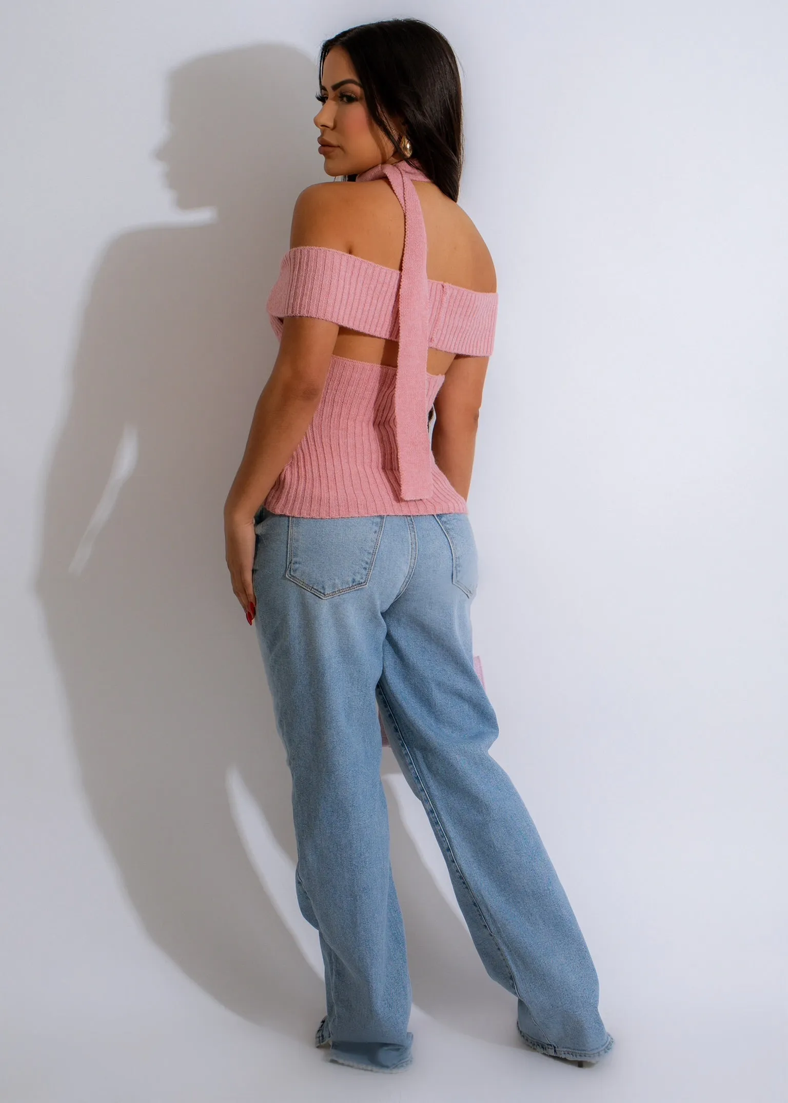 She's Cozy Knit Top Pink