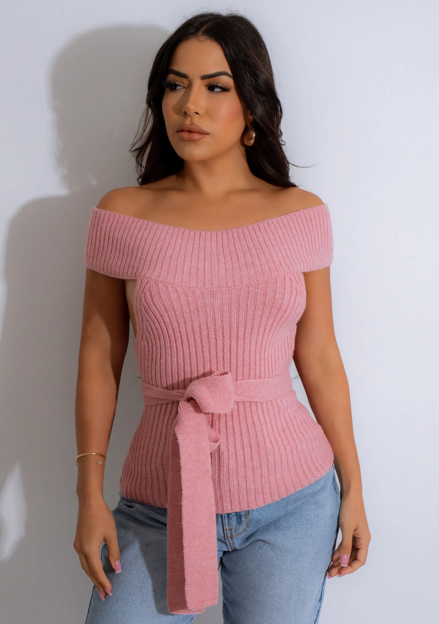 She's Cozy Knit Top Pink