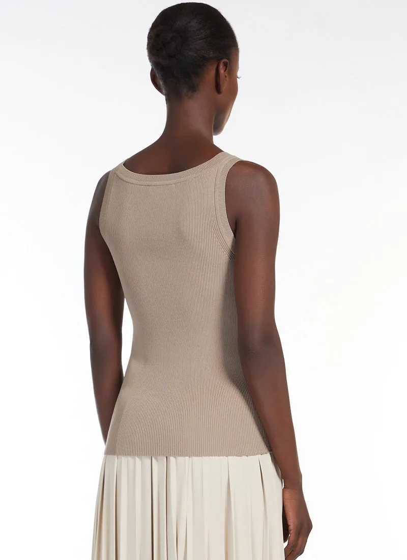 Siro Ribbed Viscose Crepe Tank