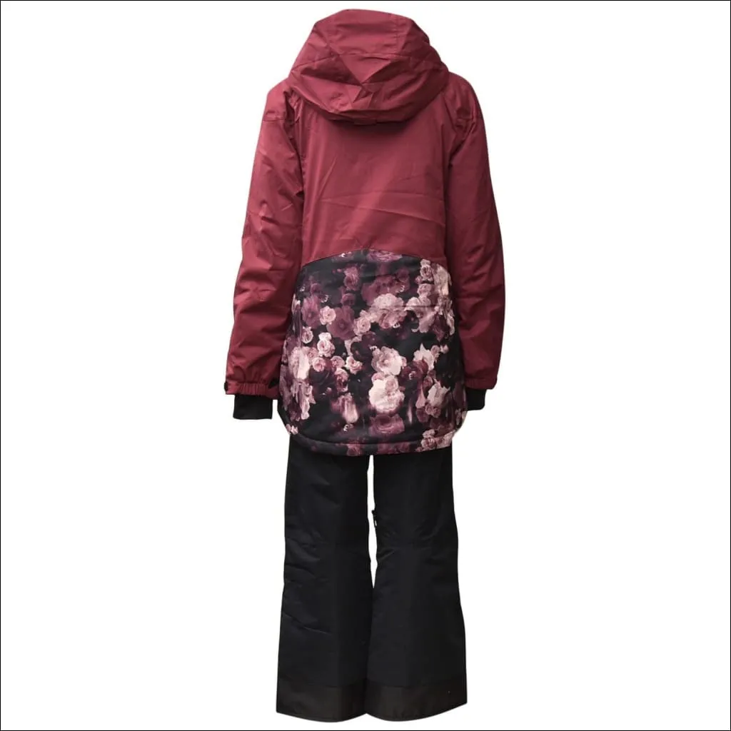 Snow Country Outerwear Girls Big Youth 2 Pc Winter Snow Suit Ski Jacket and Pants Set Peony S-L