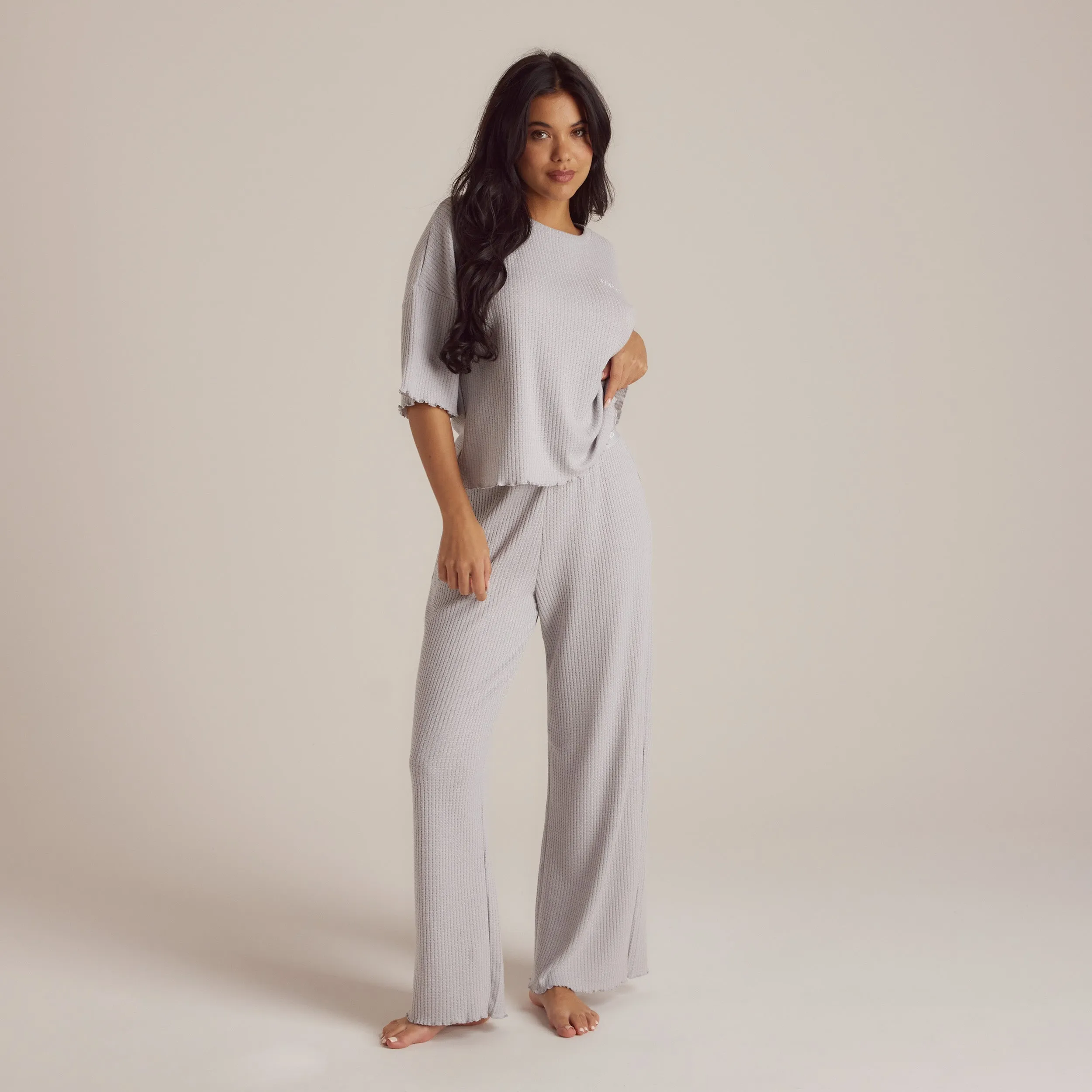 Soft Waffle Pyjama Bottoms - Frost