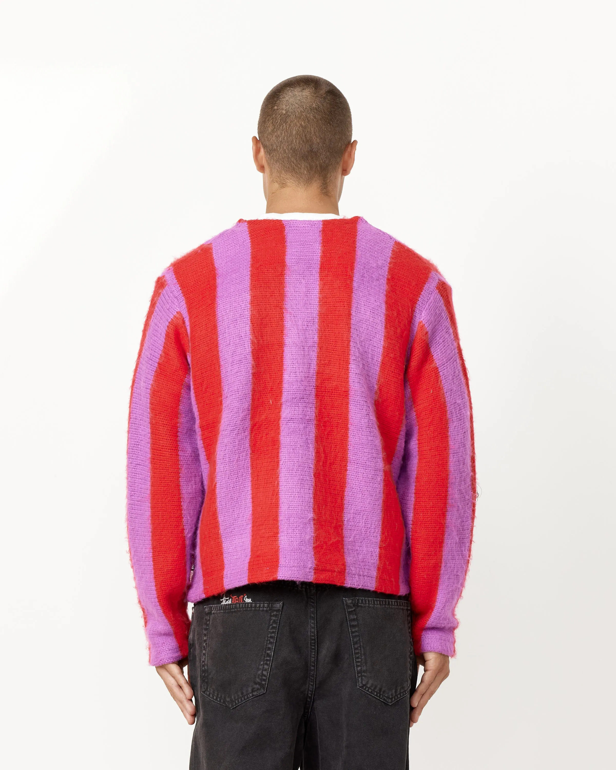 Stripe Brushed Cardigan