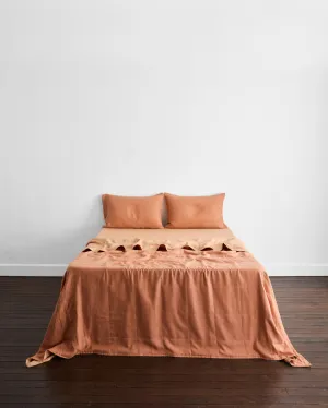 Terracotta & Hazelnut Two-Tone Quilt