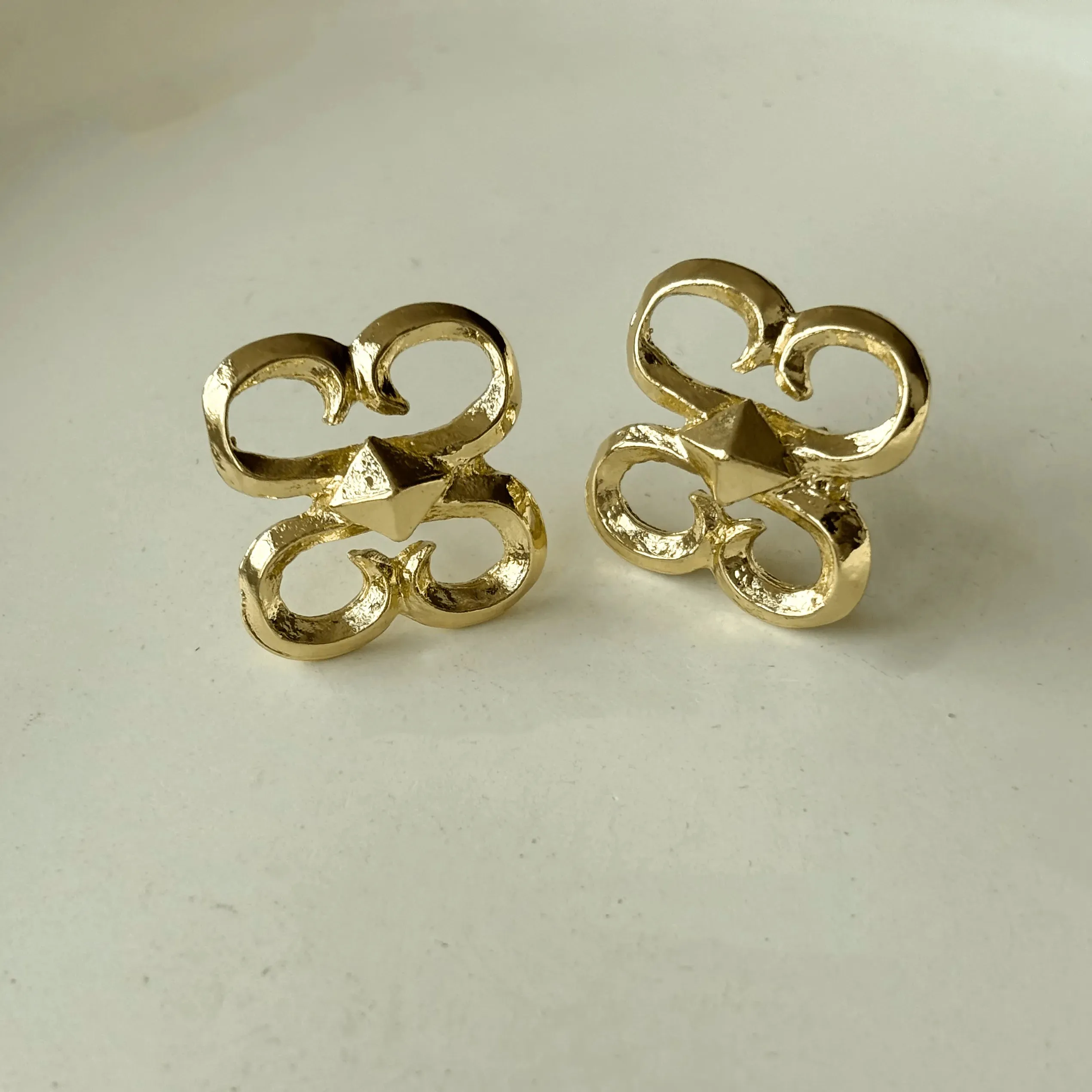 TFC Bloomy Gold Plated Stud Earrings