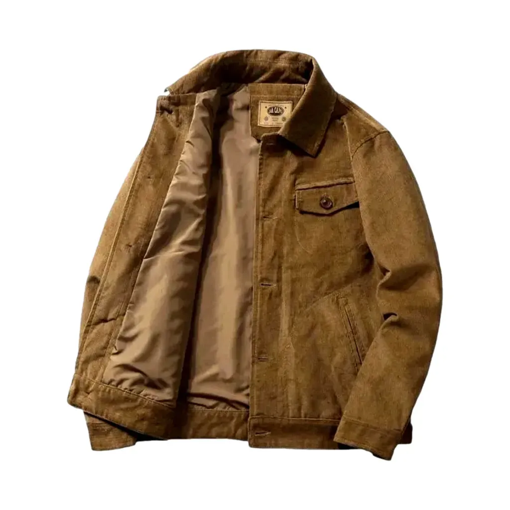 Trendy medium fit men's corduroy jacket