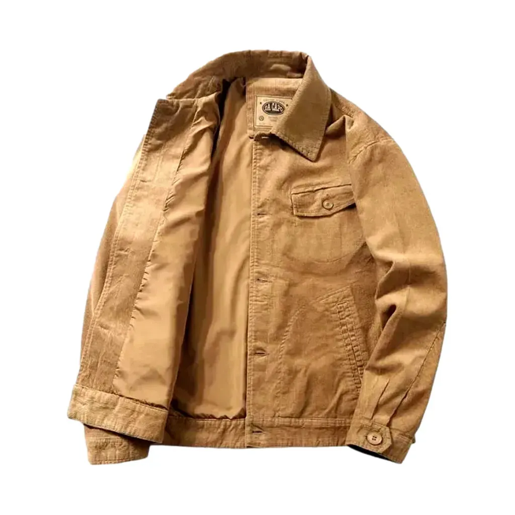 Trendy medium fit men's corduroy jacket