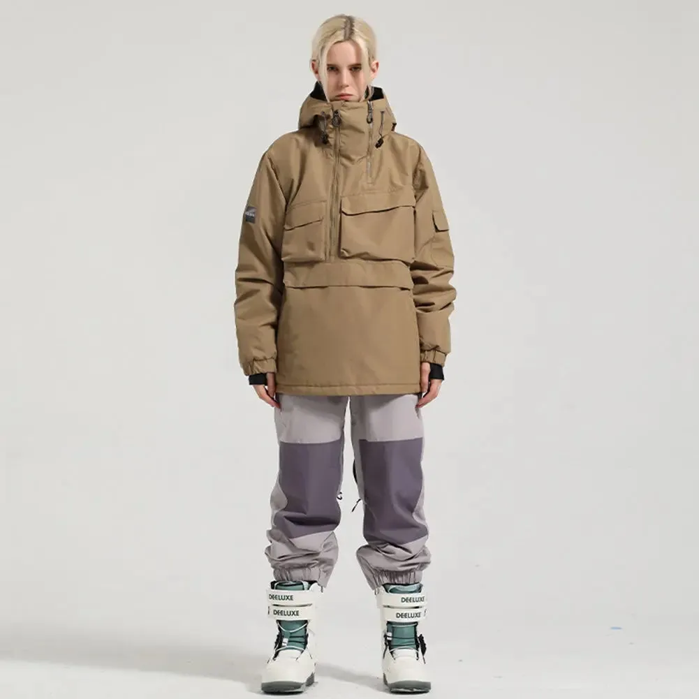 Trendy Unisex Hooded Snowboard Jacket and Baggy Pants