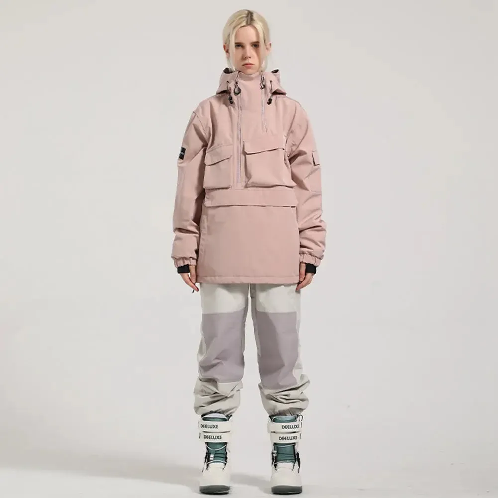 Trendy Unisex Hooded Snowboard Jacket and Baggy Pants