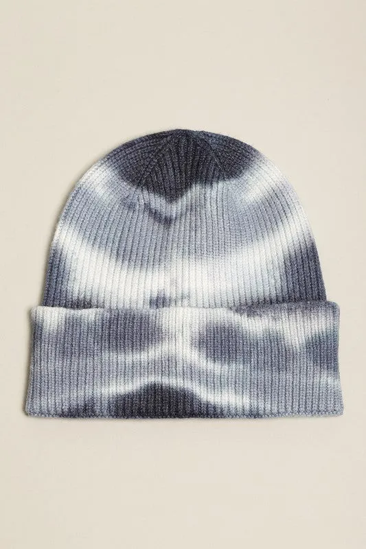 Women's Retro Ribbed Tie Dye Beanie Hat