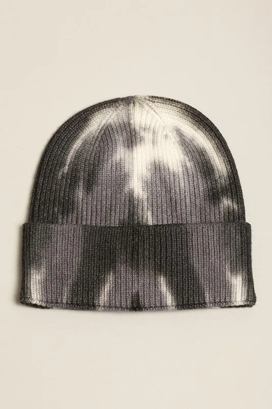 Women's Retro Ribbed Tie Dye Beanie Hat